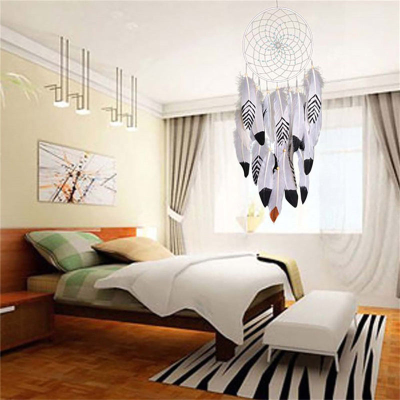 Dreamer White Retro Handmade Indian Dream Catcher Tribal Wall Hanging Decor Ornaments
