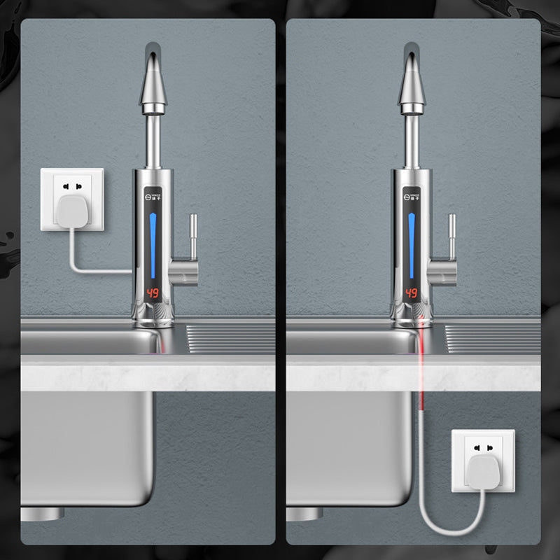 3300W Electric Hot Water Heater Faucet LED Ambient Light Temperature Display Instant Hot Water Heating Tap