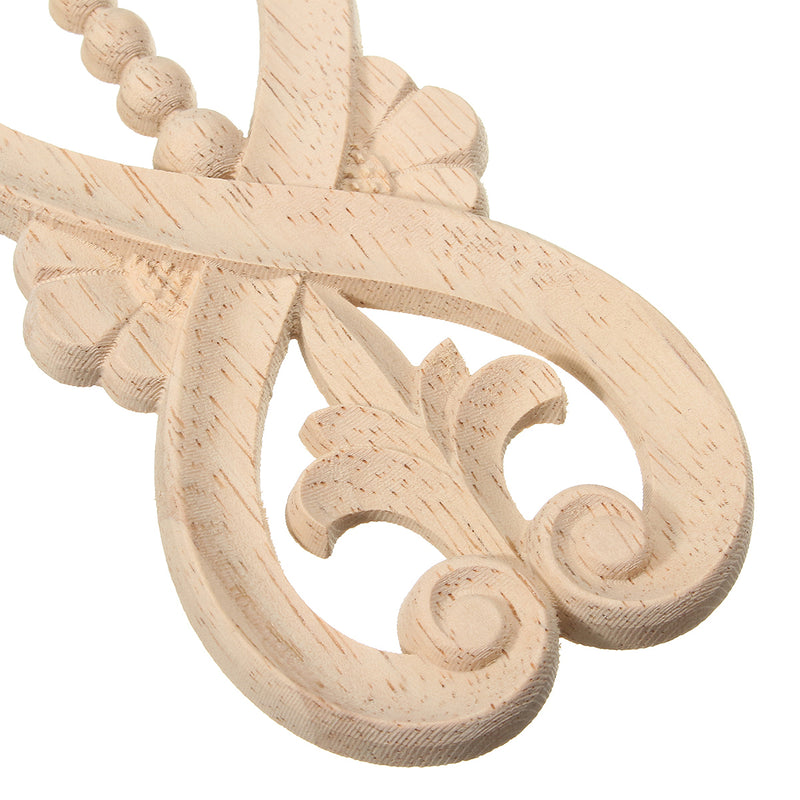 Wood Carved Applique Frame Onlay Furniture Decoration Unpainted 360x70x8mm
