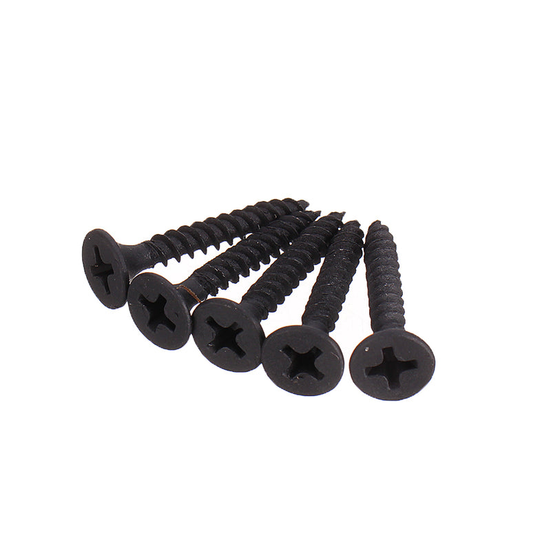 Suleve M3.5CP5 1000Pcs M3.5 Cross Black Recessed Flat Head Self Tapping Ash Phosphorus Drywall Metric Threaded Wood Screw Nail Bolt