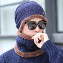 Knitted Hat Scarf Cap Neck Warmer Winter Hats For Men Women Skullies Beanies Fleece