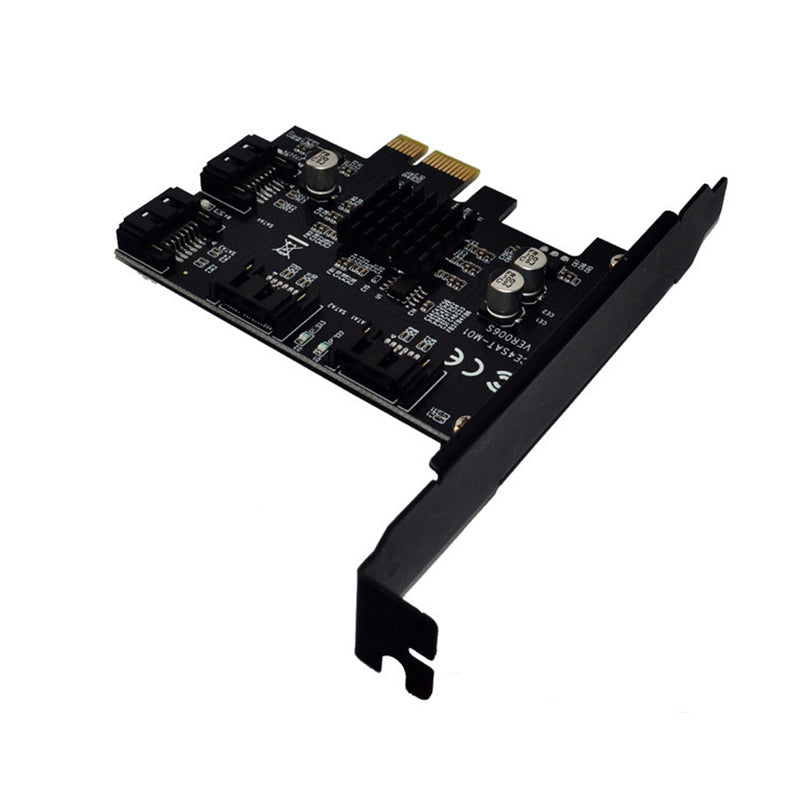 ITHOO PCE6SAT-M01 4 Ports SATA3.0 SSD PCI-E Expansion Card 6Gbps IPFS Hard Disk Adapter for Desktop Computer