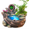 Resin Rockery Water Fountain LED Lights Atomization Home Office Desktop Decorations