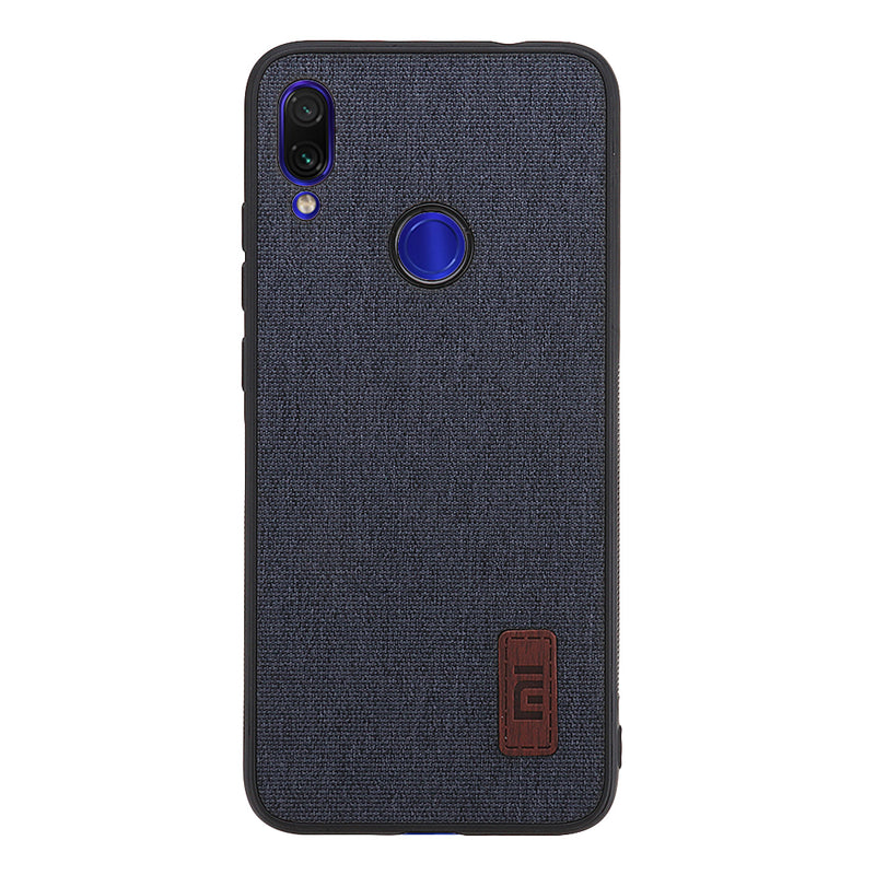 Bakeey Luxury Fabric Splice Soft Silicone Edge Shockproof Protective Case For Xiaomi Redmi Note 7