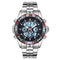 STRYVE S8011 Chronograph Alarm Calendar Stainless Steel Sport Dual Display Digital Watch