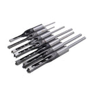 7pcs 6-12.7mm Square Hole Saw Drill Bit Set Mortising Chisel Twist Auger Drill Bits