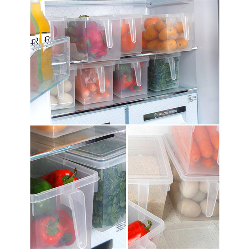 Stackable Sealed Cans With Handles Refrigerator Cabinet Kitchen Storage Container Boxes Baskets