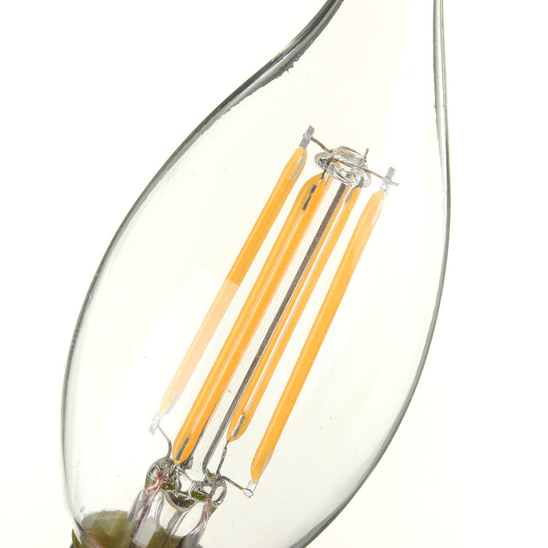 E14 4W Pure/Warm White Edison Filament LED COB Flame Lamp 220-240V