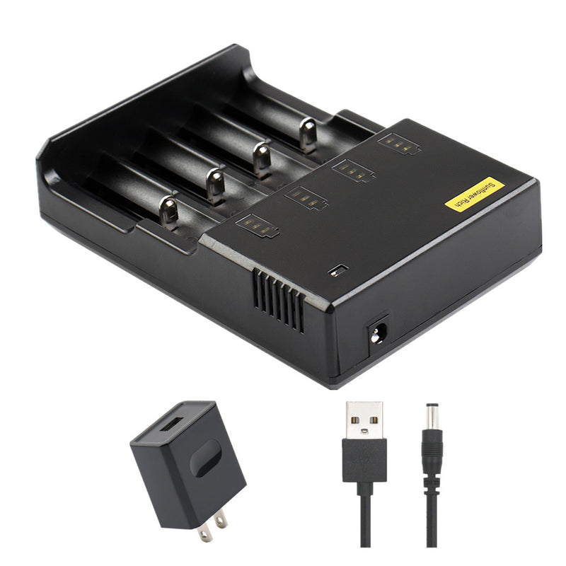 Sunflower Rich HE4 USB Port Rapid Smart Battery Charger For 18650 26650 AA AAA 4Slots