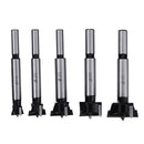 Drillpro 5pcs Professional 5Pcs Carbide Forstner Drill Bit Set 15 20 25 30 35mm Wood Auger Cutter Woodworking Hole Saw For Power Tools