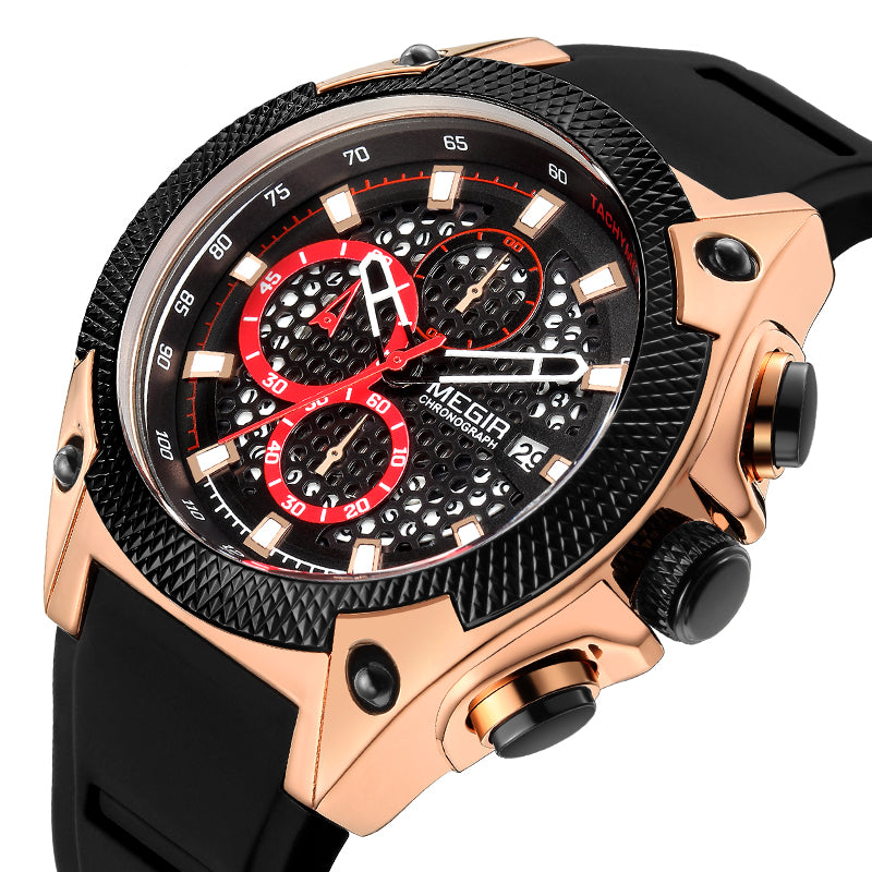 MEGIR 2127 Fashion Men Watch Multi-function Chronograph Sport Quartz Watch