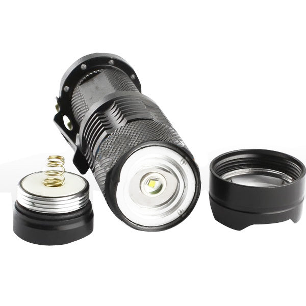 Q5 300LM Mini Zoomable LED Flashlight Black(1*AA/1*14500)