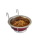 Stainless Steel Hanging Pet Bowl Food Water Feeder with Hanger for Dogs Cats Rabbits Bunny in Crate
