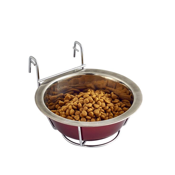 Stainless Steel Hanging Pet Bowl Food Water Feeder with Hanger for Dogs Cats Rabbits Bunny in Crate