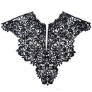 Beautiful Black & Off White Embroidery Big Flowers Lace Neckline Fabric Closure DIY
