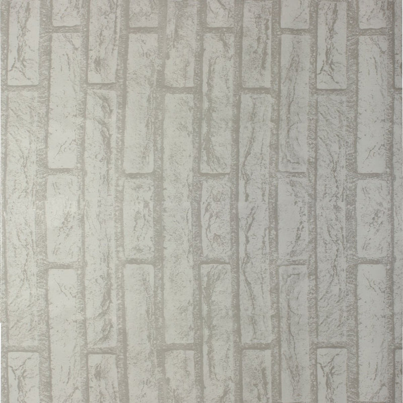 10m White Grey Brick Stone Prepasted Adhesive Contact Paper Wallpaper Roll Wall Art Decor