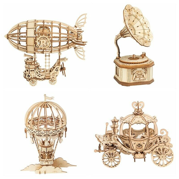 3D Wooden Puzzle Model Building Assembly Toys for Chidren Boys Xmas Gift