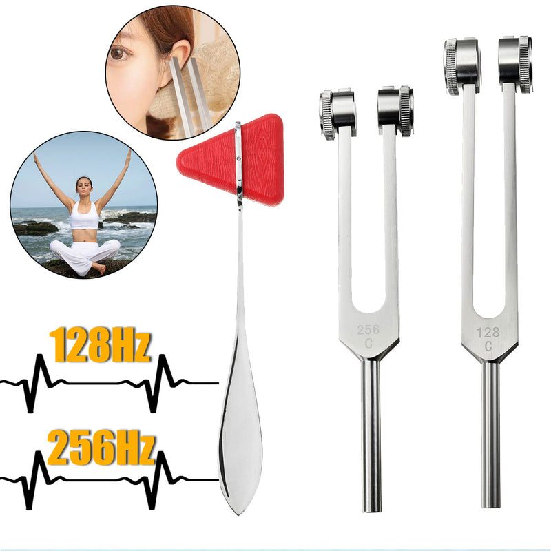 128Hz 256Hz Tuning Fork percussion hammer Set Medical Surgical Physical Diagnostic Instrument Kit