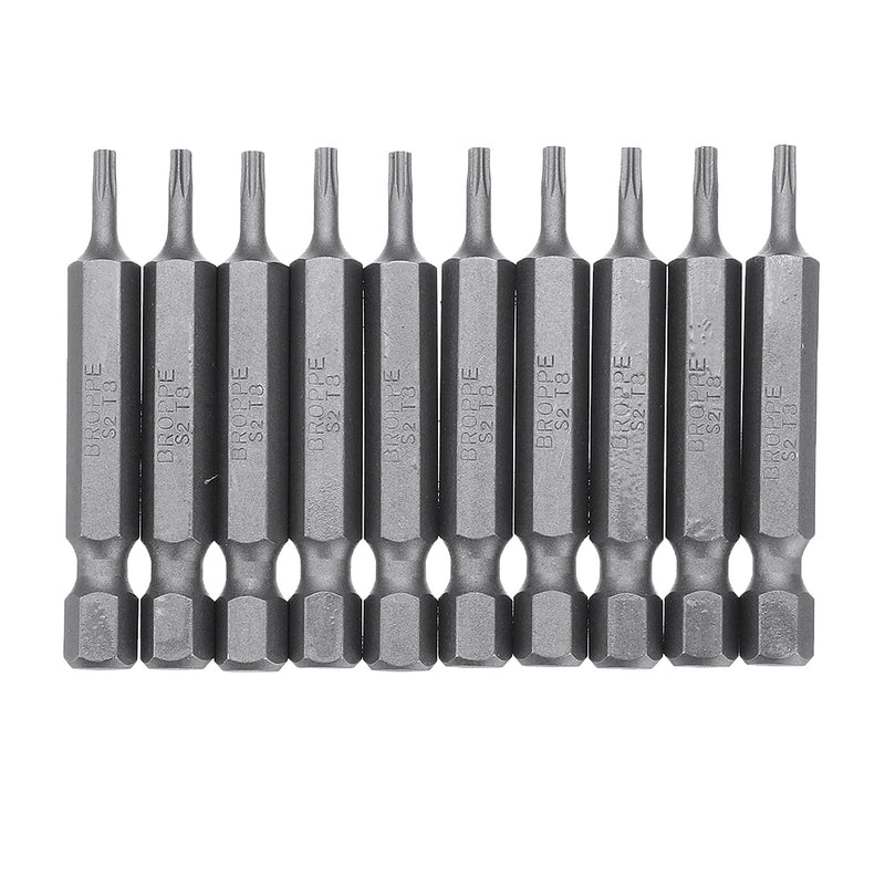 BROPPE 10Pcs Magnetic Torx Screwdriver Bits T5/T6/T7/T8/T9/T10/T15/T20/T25/T27/T30/T40 1/4 Inch Hex Shank Screwdriver Set for Bosch