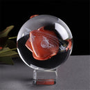 Laser Engraved Solar System Ball 3D Miniature Planets Sphere Glass Globe