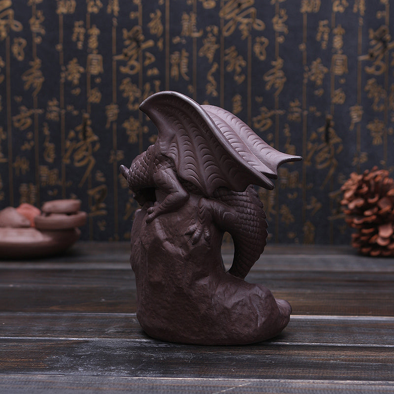 Ceramic Dragon Handicraft Backflow Censer/Holder Incense Burner Home Decor