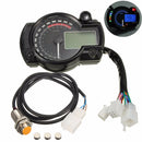 Universal Motorcycle Motor Bike LCD Digital Speedometer Odometer Tachometer 2-4 Cylinder