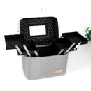 Double-Layer Makeup Cosmetic Kit Case Carry Bag Storage Box Handle Travel Organizer