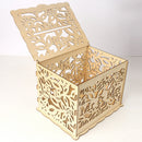 DIY Wedding Gifts Cards Box Wooden Money Storage with Lock Decor Supplies