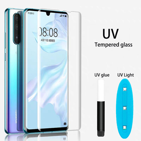Bakeey UV Liquid Full Glue Cover Clear Curved Anti-Explosion Soft Tempered Glass Screen Protector For Huawei P30 PRO