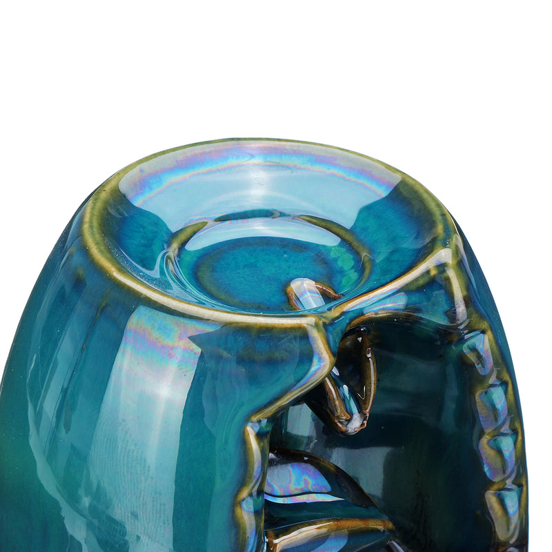 Ceramic Mountain Waterfall Smoke Backflow Incense Burner Cones Holder Decor