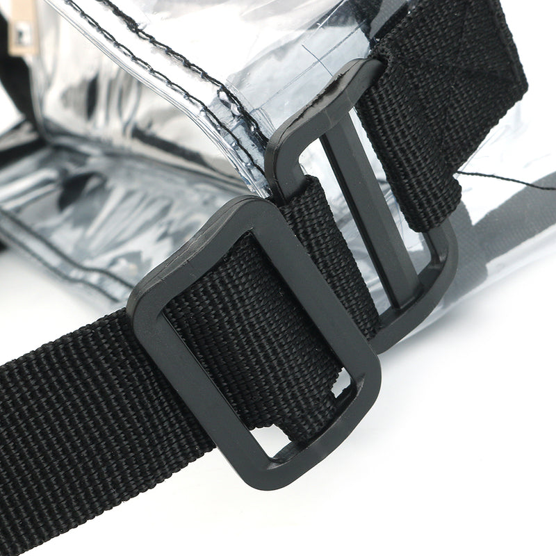 KCASA KC-0628 Clear PVC Travel Storage Bag Waterproof Zipper Adjustable Gym Shoulder Bag