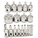 20Pcs Diamond Coated Core Drill Bit Set 3-50mm Hole Saw Cutter for Glass Marble Granite