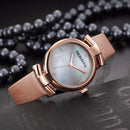 REBIRTH RE049 Simple Design Clock Women Wrist Watch Leather Strap Quartz Watches