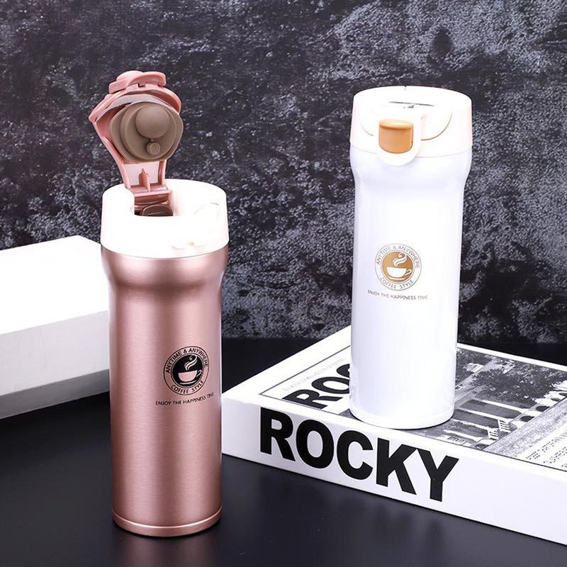 400ML Vacuum Cup Water Bottle Food Grade Stainless Steel Insulated Thermos Tea Coffee Drinking Mug