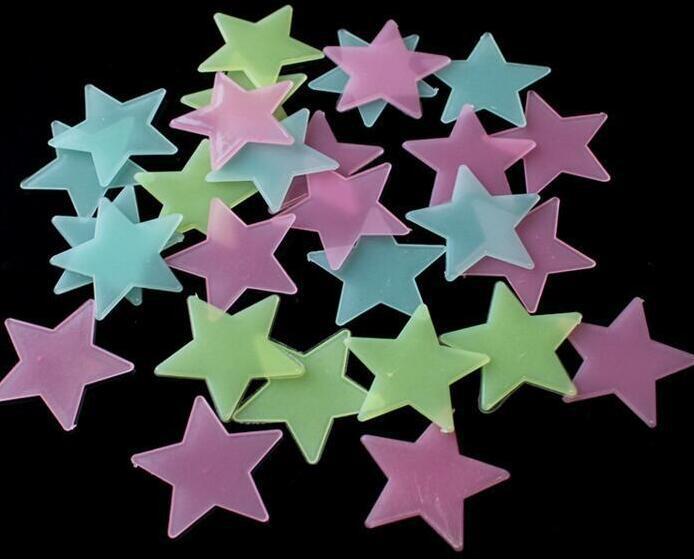 100Pcs/1Bag Wall Ceiling Glow Dark Stars Sticker Decal Kids Bedroom Decor