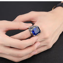 E-commerce Source Of Origin Europe And America Domineering Titanium Steel Men's Set Ruby Ring