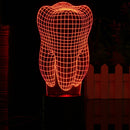 3D Illuminated Illusion Color Changing Touch Switch Tooth LED Desk Night Light Lamp Xmas Gift
