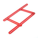 Drillpro Muiti-color Aluminum Template Ruler Multifunction Four Square Folding Ruler
