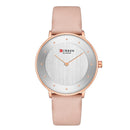 CURREN 9033 Ultra Thin Dial Case Casual Style Quartz Watch Leather Band Business Women Watch