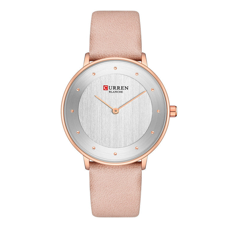 CURREN 9033 Ultra Thin Dial Case Casual Style Quartz Watch Leather Band Business Women Watch