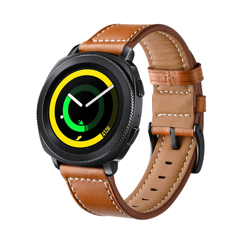 Genuine Leather Watch Band Strap For Samsung Gear Sport S4/Garmin Vivoactive 3