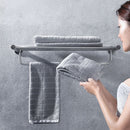 Higold Double Pole Towel Holder Toilet Paper Container Waterproof Stainless Steel Bathroom Storage Set