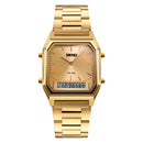SKMEI 1220 Alloy Case 30M Waterproof Luminous Business Classic Quartz Digital Dual Display Watch