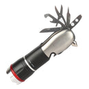 Multi-tool Flashlight 9 In 1 LED Zoomable Focus Torch With Car-Safety Hammer Screwdriver Flashlight