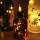 5PCS Battery Operated Flicker Bottle String Light Warm White Cork Shape Copper Wire LED Candle Lamp