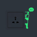 Little Bear Luminous Switch Sticker Removable Glow In The Dark Wall Decal Home Decor