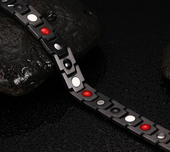Black 316L Titanium Health Magnetic Bracelet Jewelry for Men