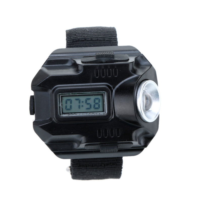 XPE Q5 LED IPX6 Waterproof Multifunction Wrist Watch Flashlight Bicycle Torch Light USB Charging