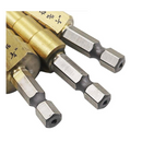 Drillpro 3/16-1/2 1/4-3/4 1/8-1/2 Inch Step Drill Bit Inch Type 1/4 Inch Shank Step Drill