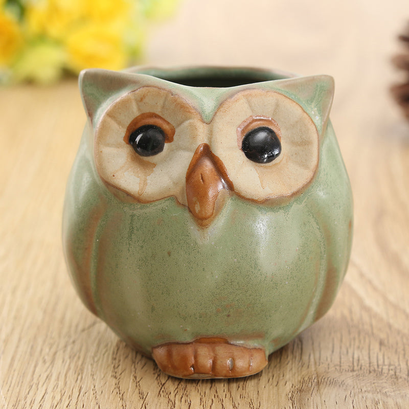 Garden Decorations Ceramic Owl Succulent Plants Flower Pot Mini Plant Planters